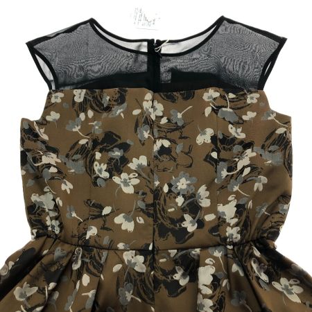  Rire Fete リルフェテ ノースリーブワンピース SIZE 9号 8470-0571 ブラウン/花柄