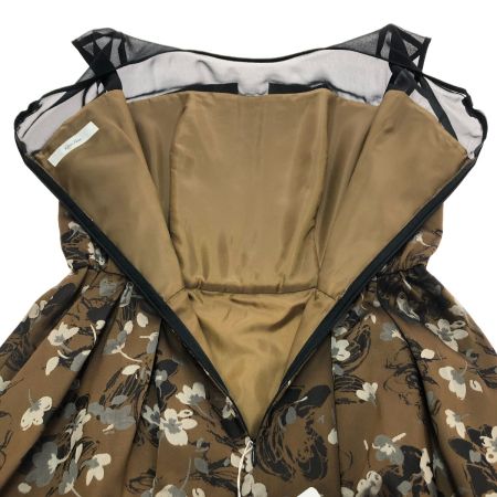  Rire Fete リルフェテ ノースリーブワンピース SIZE 9号 8470-0571 ブラウン/花柄