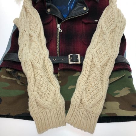  PHENOMENON フェノメノン ライダース風 ミックスジャケット SIZE 40 L AW2011 レッド チェック