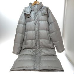 □□ PUMA プーマ ロングダウンコート ベンチコート Lサイズ 900763 ライトグレー Cランク