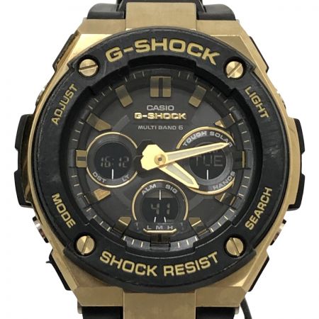  CASIO カシオ G-SHOCK G-STEEL 電波ソーラー 腕時計 本体のみ GST-W300G ブラック x ゴールド