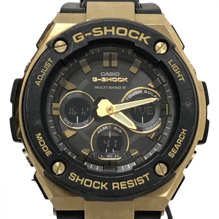 CASIO カシオ G-SHOCK G-STEEL 電波ソーラー 腕時計 本体のみ GST-W300G ブラック x  ゴールド｜中古｜なんでもリサイクルビッグバン