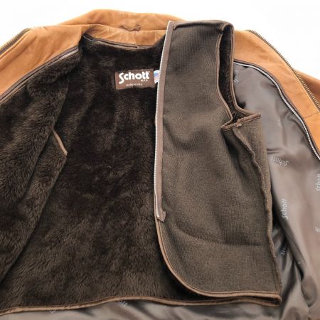  Schott ショット シングルライダースジャケット SIZE 40 ブラウン