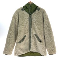 □□ ALPHA アルファ フーデッドボアライナージャケット Mサイズ TA1346-018 オリーブ×アイボリー Bランク