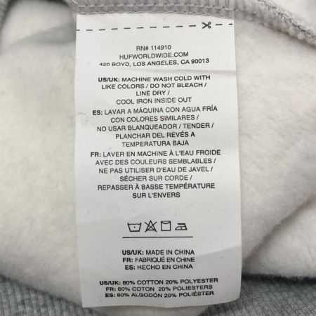  HUF ハフ フーディー プルオーバー パーカー Mサイズ FL00193 ヘザーグレー