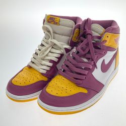 □□ NIKE ナイキ AIR JORDAN 1 RETRO HIGH OG　スニーカー　26.5ｃｍ 555088-706 パープル×イエロー Cランク