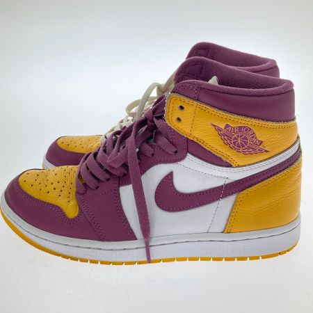  NIKE ナイキ AIR JORDAN 1 RETRO HIGH OG　スニーカー　26.5ｃｍ 555088-706 パープル×イエロー