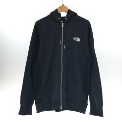 □□ THE NORTH FACE ザノースフェイス スクエアロゴフルジップ パーカー XLサイズ NT62349 ブラック Bランク