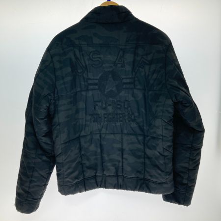  AVIREX アビレックス フライトジャケット CAMO SAME COLOR USAF JACK 刺繍 カモ柄  6172131 ブラック Ｌサイズ