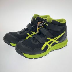 □□ asics アシックス ワーキングシューズ 作業用靴 27.5cm 1273A076-001 ブラック×ネオンライム Aランク