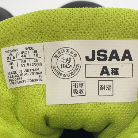  asics アシックス ワーキングシューズ 作業用靴 27.5cm 1273A076-001 ブラック×ネオンライム