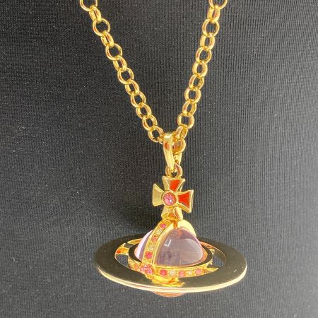  Vivienne Westwood ヴィヴィアン・ウエストウッド オーブネックレス ゴールド×ピンク