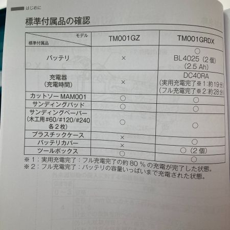  MAKITA マキタ 充電式マルチツール　40Ｖ TM001GRDX ブルー
