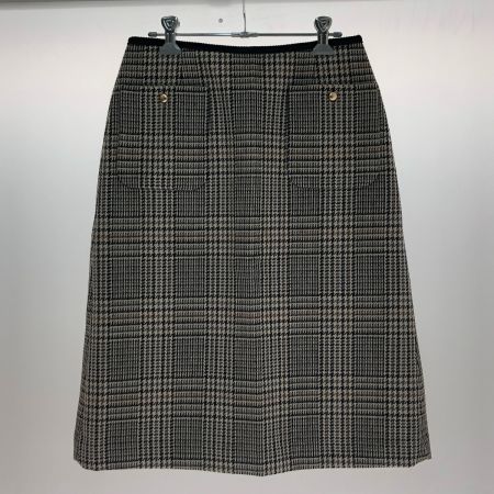  le.coeur blanc ルクールブラン チェックトラペーズスカート SIZE 38 3038044501 ブラック柄