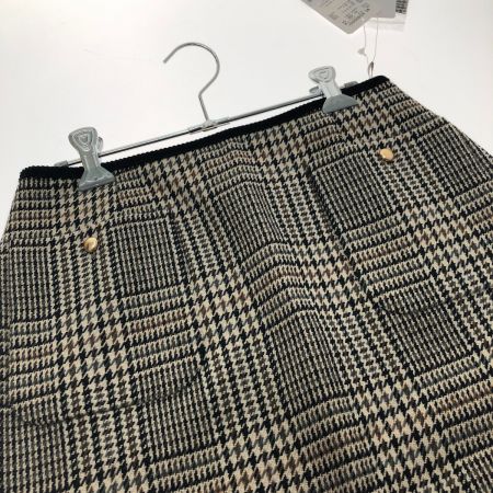  le.coeur blanc ルクールブラン チェックトラペーズスカート SIZE 38 3038044501 ブラック柄
