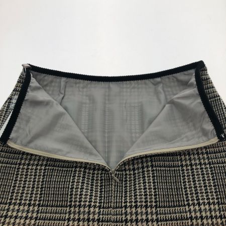  le.coeur blanc ルクールブラン チェックトラペーズスカート SIZE 38 3038044501 ブラック柄