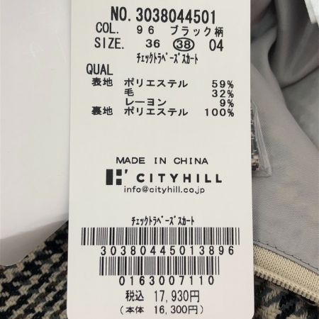  le.coeur blanc ルクールブラン チェックトラペーズスカート SIZE 38 3038044501 ブラック柄