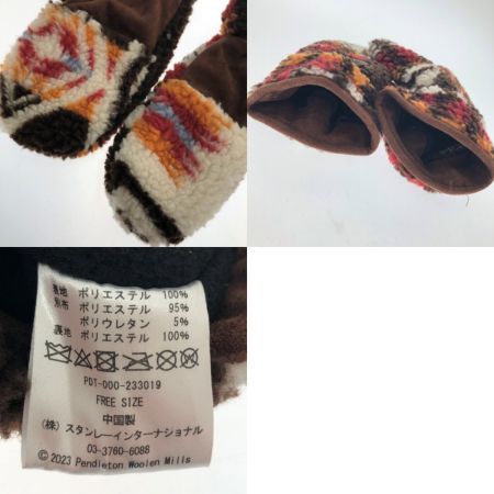  PENDLETON ペンドルトン 帽子 マフラー 手袋 冬物三点セット ブラウン系