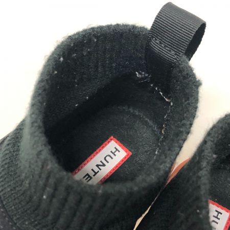  HUNTER ハンター イン/アウト ニッティド カフ スリッパー ブーツ UK6(25cm) WFS2265REN ブラック/リズミッククレイ