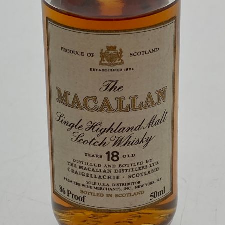  The MACALLAN マッカラン マッカラン18年 ミニボトル 50ml ミニチュアボトル 未開栓