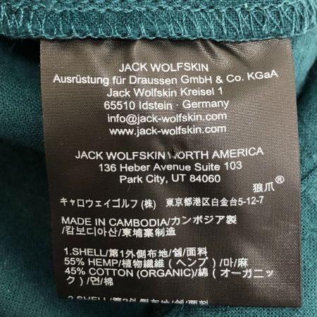  Jack Wolfskin ジャックウルフスキン ヘンプウッドワーカー プルオーバー 半袖ヘンプTシャツ Lサイズ 5033891 グリーン