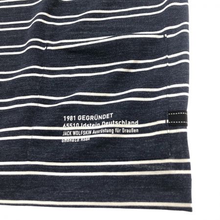  Jack Wolfskin ジャックウルフスキン ボーダー半袖Tシャツ Mサイズ 5034011 1010 ネイビー