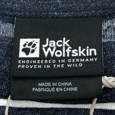  Jack Wolfskin ジャックウルフスキン ボーダー半袖Tシャツ Mサイズ 5034011 1010 ネイビー