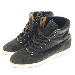 □□ JIMMY CHOO ジミーチュウ ハイカットスニーカー　23ｃｍ ダークグレー Cランク