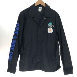 □□ NIKE ナイキ ロゴ刺繍コーチジャケット ブルゾン Lサイズ DM5056-010 ブラック Bランク