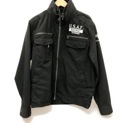 □□ AVIREX アビレックス ストレッチ シンプル ミリタリー ジャケット　XLサイズ 6102148 ブラック Bランク