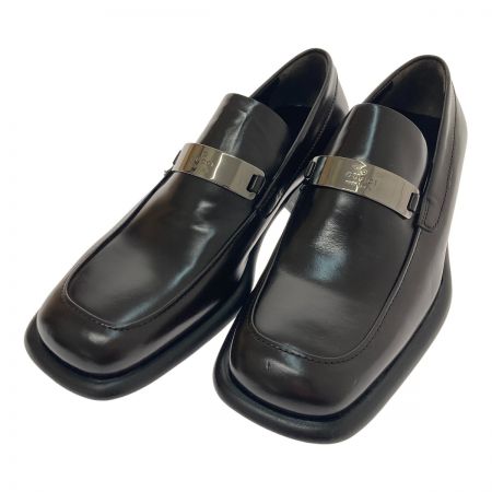  GUCCI グッチ ローファー　ロゴプレート スクエアトゥ　8Ｅ 110 1142  ブラウン