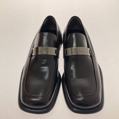  GUCCI グッチ ローファー　ロゴプレート スクエアトゥ　8Ｅ 110 1142  ブラウン