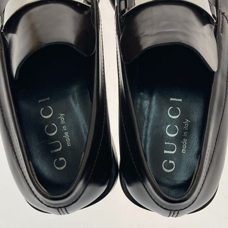 GUCCI グッチ ローファー　ロゴプレート スクエアトゥ　8Ｅ 110 1142  ブラウン