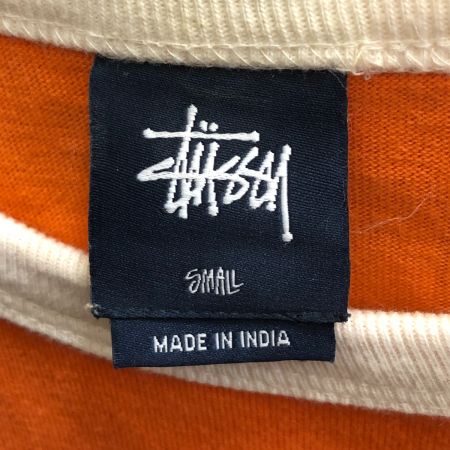  stussy ステューシー 長袖Tシャツ　ナンバリング　Ｓサイズ 94974/28629 アイボリー×オレンジ×グリーン