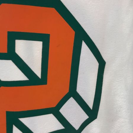  stussy ステューシー 長袖Tシャツ　ナンバリング　Ｓサイズ 94974/28629 アイボリー×オレンジ×グリーン