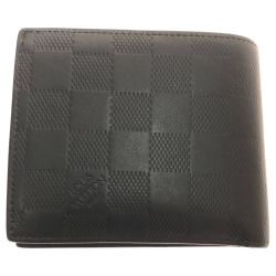 □□ LOUIS VUITTON ルイヴィトン ダミエ・アンフィニ ポルトフォイユ・マルコ N63334 ブラック Cランク