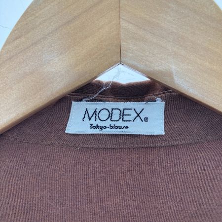 MODEX 東京ブラウス　長袖シャツ　刺繍ホース　LLサイズ 43250301 ブラウン