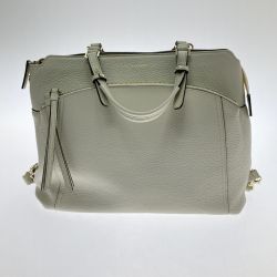 □□ PELLE BORSA トートバッグ ショルダーバッグ リュック A4 3WAY バッグ アイボリー Bランク