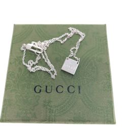 □□ GUCCI グッチ ネックレス SILVER925 スクエア プレート 2699 Bランク