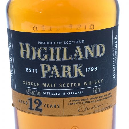  ハイランドパーク 12年　シングル モルト スコッチ ウイスキー　750ml 旧ボトル 未開栓