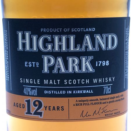 ハイランドパーク 12年　シングル モルト スコッチ ウイスキー　700ml 旧ボトル 未開栓
