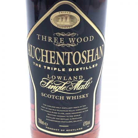  オーヘントッシャン スリーウッド　シングルモルトスコッチウイスキー　旧ボトル 未開栓