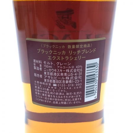 【北海道内限定発送】 BLACK NIKKA/ﾆｯｶｳｲｽｷｰ ブラックニッカ ウィスキー リッチブレンド エクストラシェリー 未開栓