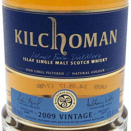  キルホーマン 2009 ヴィンテージ　8年　アイラ　シングルモルトスコッチウイスキー 未開栓