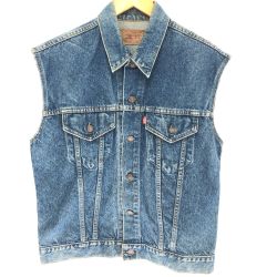 □□ LEVI'S リーバイス ベスト USA製デニムベスト SIZE L (42) 70505-0217 インディゴ Cランク