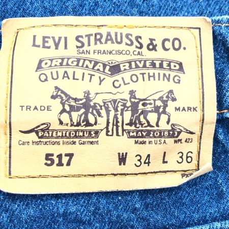  LEVI'S リーバイス ジーンズ デニムパンツ 517 SIZE W34×L36 インディゴ