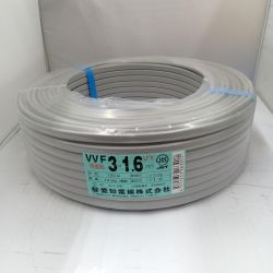 □□ 愛知電線 VVFケーブル　電材　3芯 1.6mm×100m　 24.8製造 Sランク