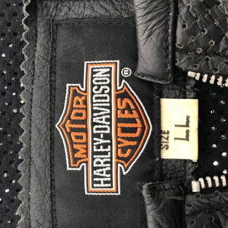  HARLEY-DAVIDSON ハーレーダビッドソン ジャケット 半袖パンチング レザージャケット SIZE LL 3001002 ブラック