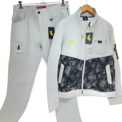 □□ PUMA プーマ セットアップ 作業着 3L/LL  PW-3011A/PW-3015A ライトグレー Aランク