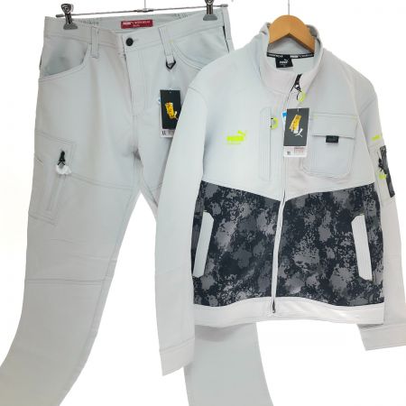  PUMA プーマ セットアップ 作業着 3L/LL  PW-3011A/PW-3015A ライトグレー